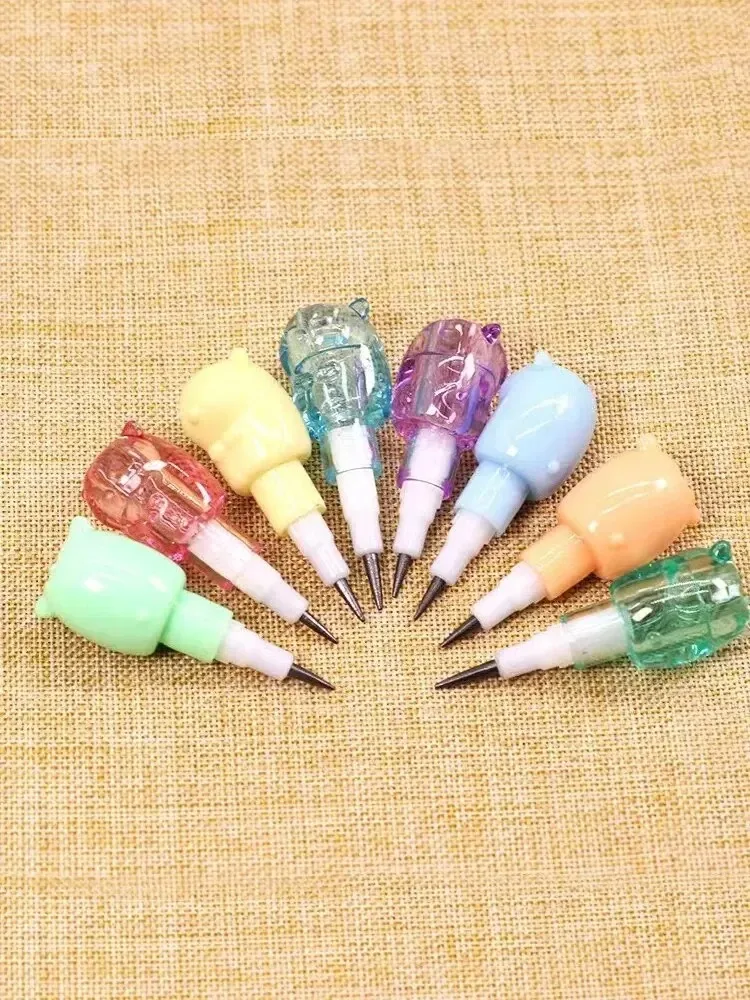 2PCs/Set Cute Pencil Mini Bear Non Sharpening Mechanical Pencil Student Writing Pen School Office Supplies Stationery Gifts thumbnail 6