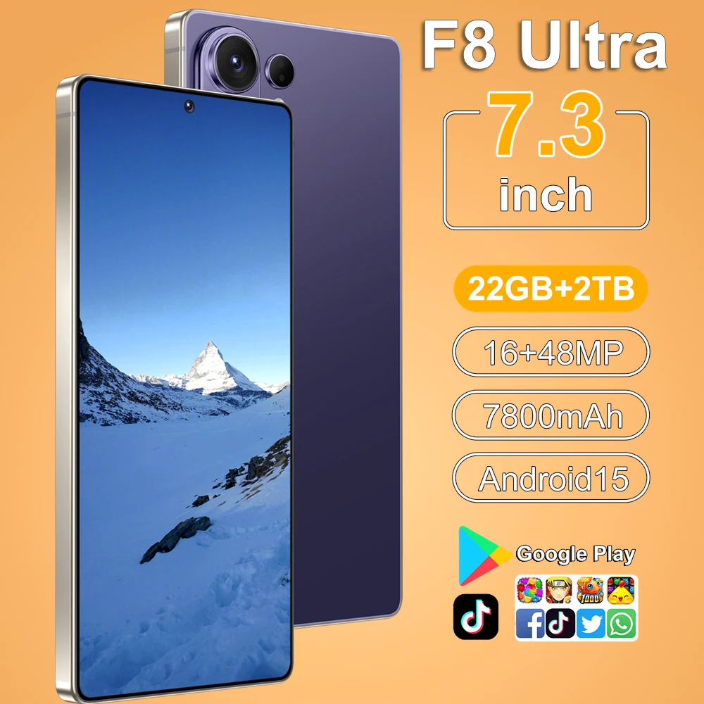 HOT NEW HD Mobile Phones Silicone Protective Film for F8 Ultra Smartphone Accessories 7800mAh 7.3HD Cell Phone Film Android 5G
