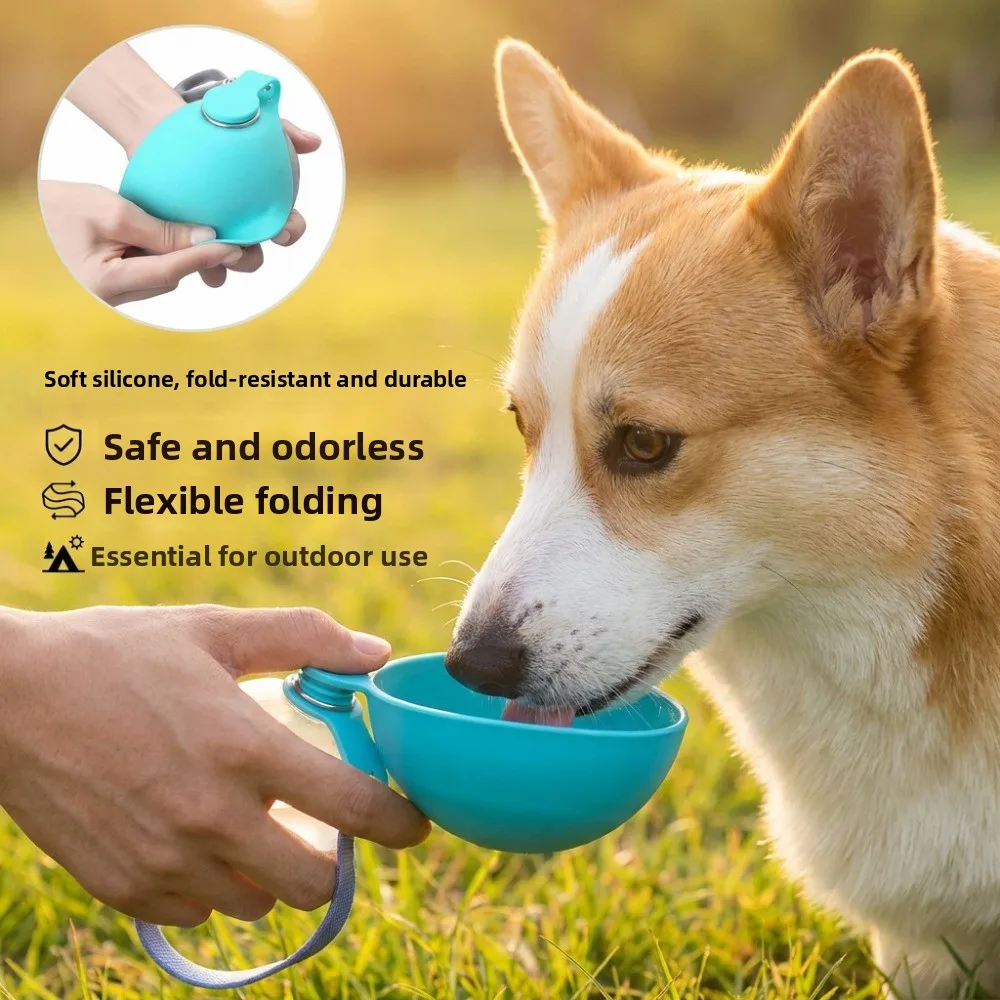 285ML Leak-Proof Feeder Dogs Bottle,Portable Dog Drinker 2-in-1 Stainless Steel Silicon Lightweight Travel Pet Supplies thumbnail 2