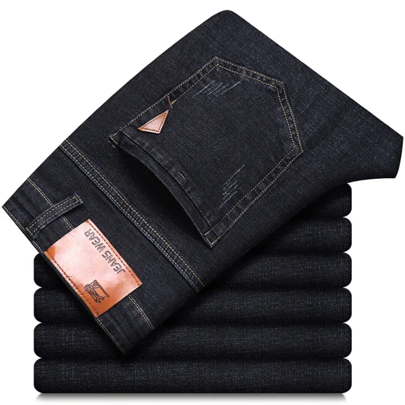 Men Fashion Straight Jeans Men 2026 New Stretch Slim Fit Pants Comfortable Soft Business Denim Trousers Male Brand Clothing thumbnail 4