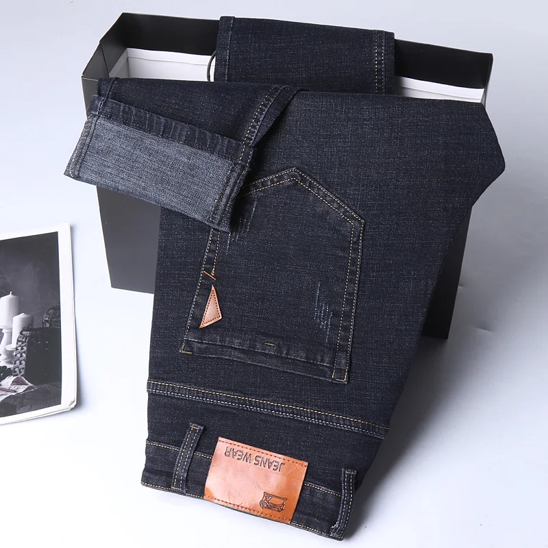 Men Fashion Straight Jeans Men 2026 New Stretch Slim Fit Pants Comfortable Soft Business Denim Trousers Male Brand Clothing thumbnail 5