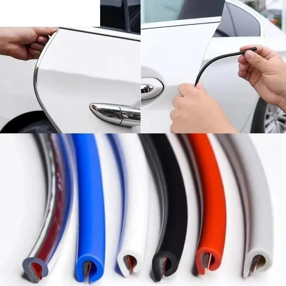 New 5M Car Door Edge Scratch Protector Strip Auto U Type Rubber Moulding Trim Protection Side Adhesive Sealing Guard Sticker thumbnail 6