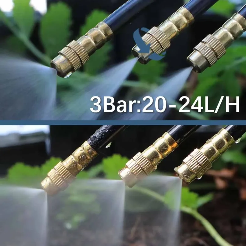 30-5m 1/4" 4/6mm Misting Cooling System 360° Free-bend Adjustable Nozzle Atomizer Sprayer for Outdoor Garden Irrigation Watering thumbnail 6