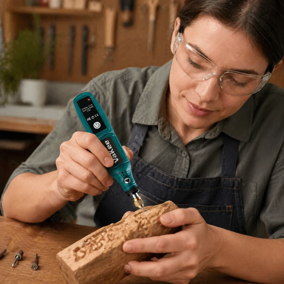 Vakee Mini Cordless Electric Grinder Pen, 3.7V USB Rechargeable Rotary Tool, 16000RPM Portable Precision Tool for Grinding, Poli thumbnail 5