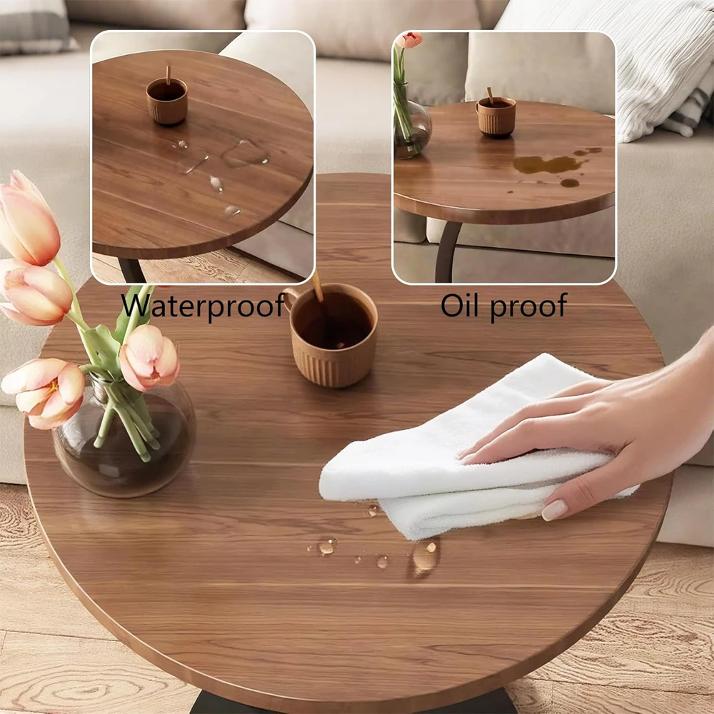 Modern C-Shaped Sofa Side Table & Coffee Table - Compact 60Cm Height, Durable Wood & Iron Construction, 3 Colors thumbnail 3