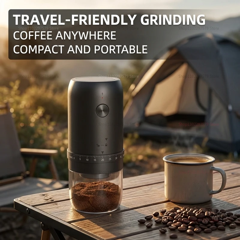 Rechargeable Electric Coffee Grinder 40 Grind Settings 1800mAh Battery Portable Travel Coffee Bean Grinder for Home thumbnail 4