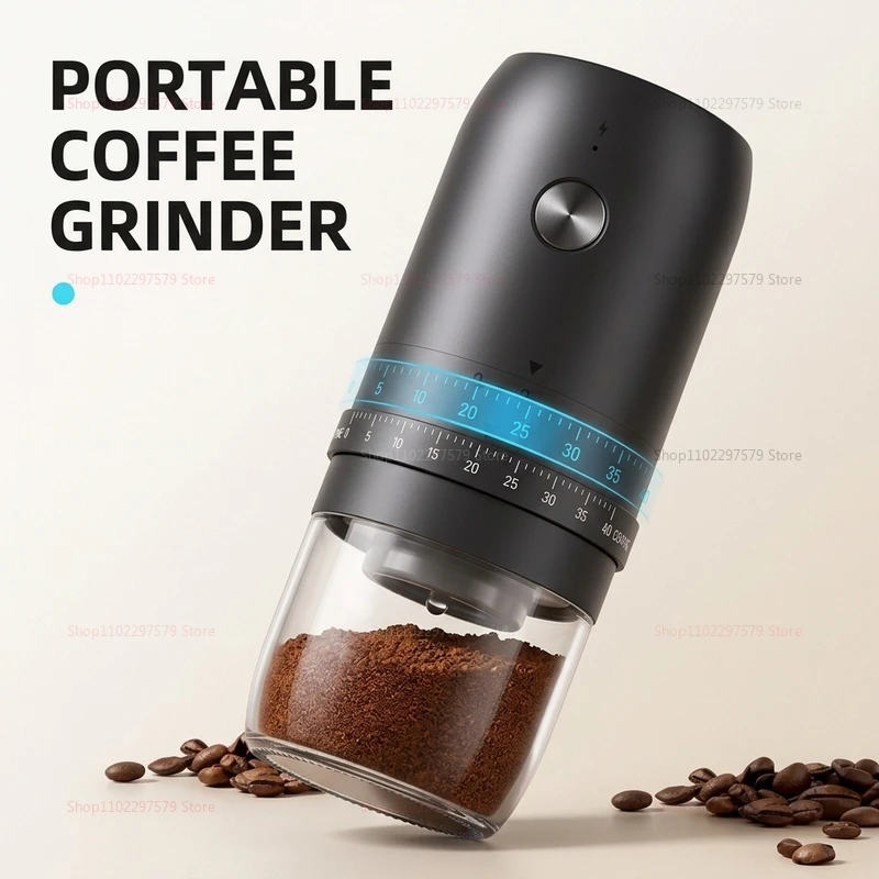 Rechargeable Electric Coffee Grinder 40 Grind Settings 1800mAh Battery Portable Travel Coffee Bean Grinder for Home thumbnail 2