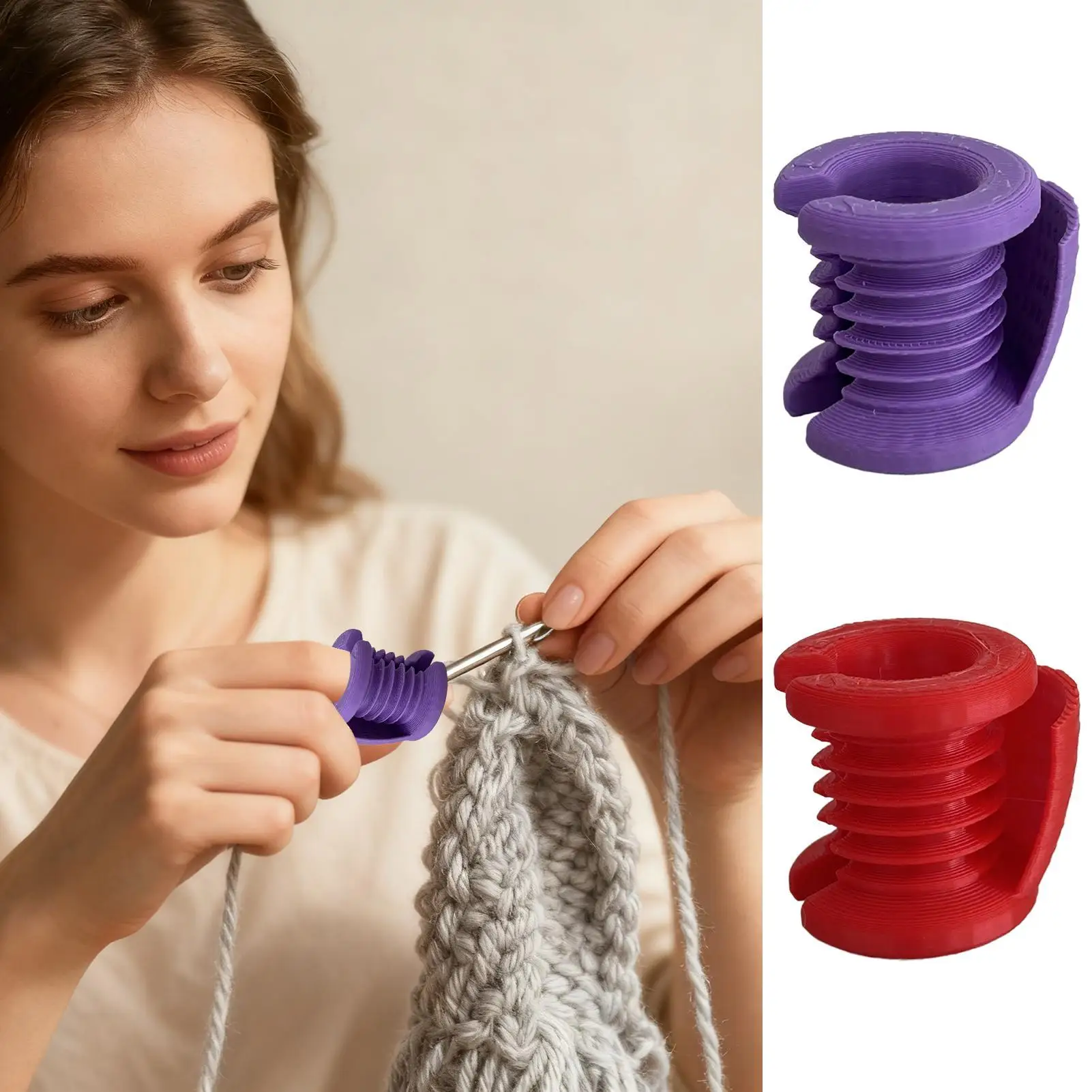 3D Printing Finger Yarn Guide Tool Crochet Finger Protection Cover Knitting Crafts Crochet Tension Ring Yar For Handmade Weaving