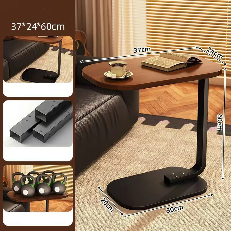 C-Shaped Compact Sofa Side Table End Coffee Laptop Table for Living Room Bedroom Modern Storage Organizer thumbnail 2