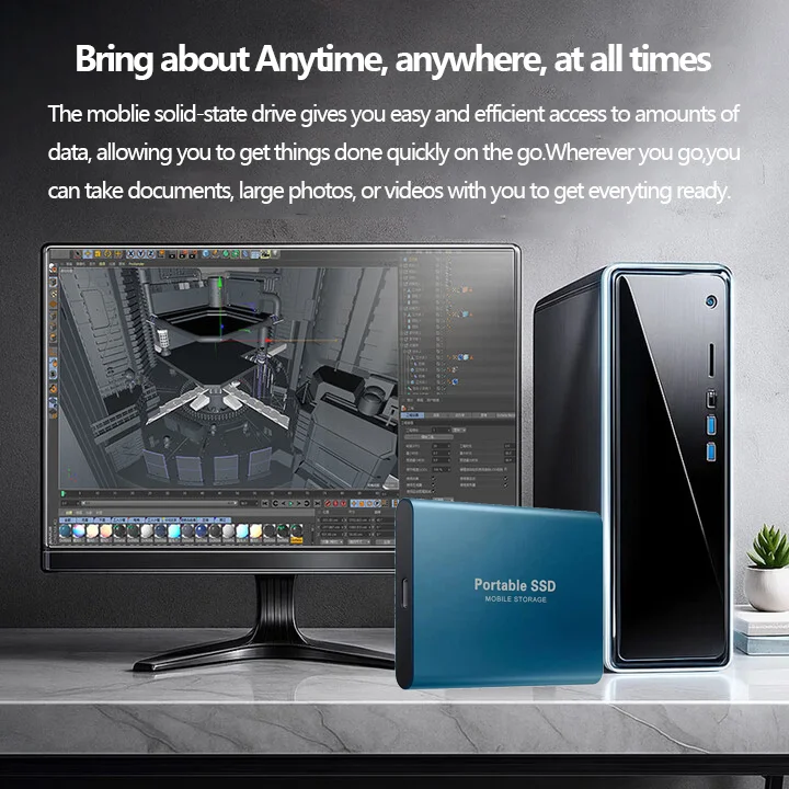 High Cost Performance External Hard Drive Fast Transfer SSD Reliable Hard Disk for Pc/Laptops/Mac/Phones thumbnail 4