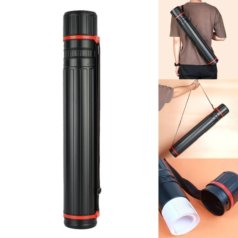 Expandable art drawing tube with shoulder strap. Adjustable, sturdy and lightweight, easy to carry for outdoor art storage thumbnail 2
