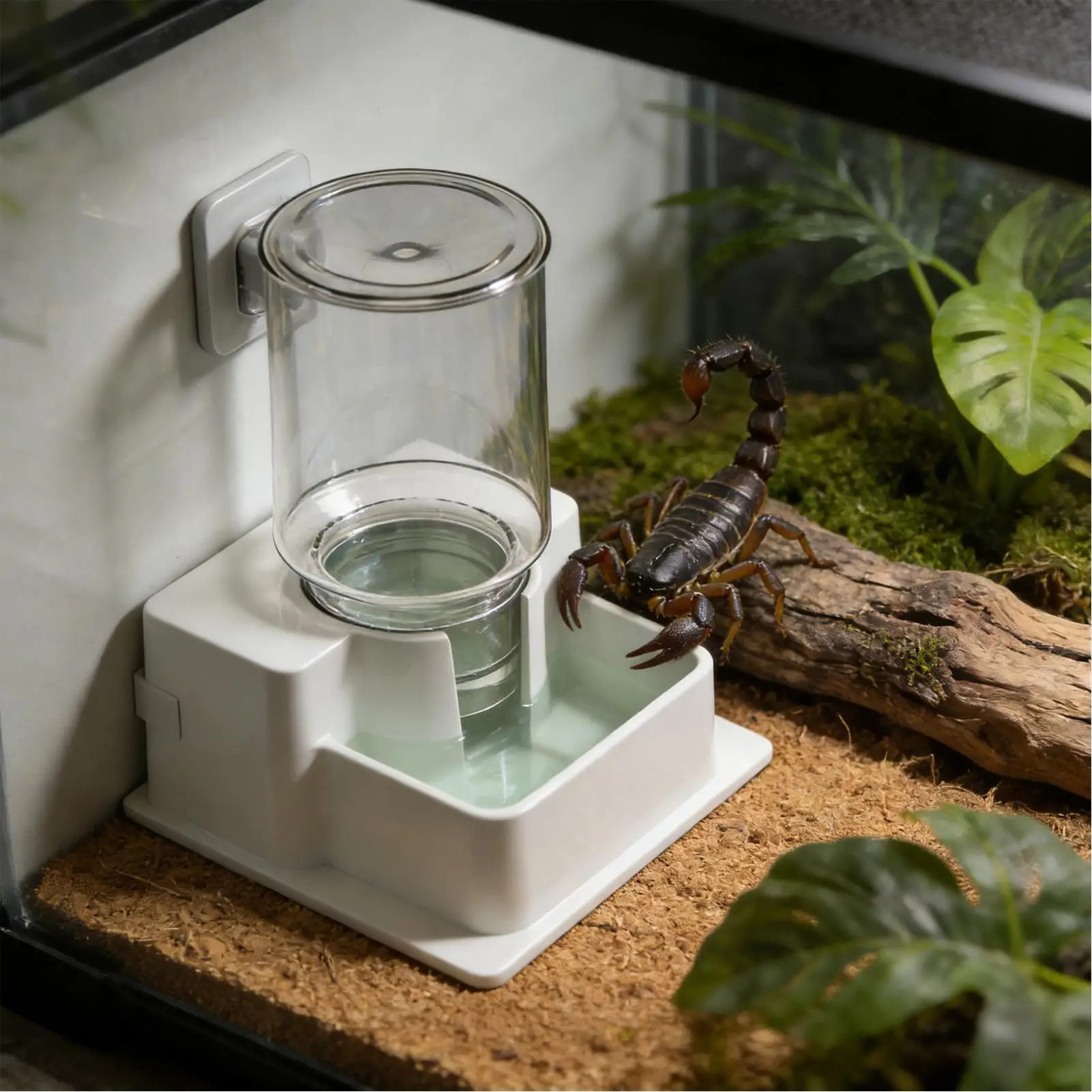 Anti-slip Base Reptiles Water Feeder Detachable Plastic Reptile Water Dispenser Stable Turtle Water Bowl For Snakes Tortoise