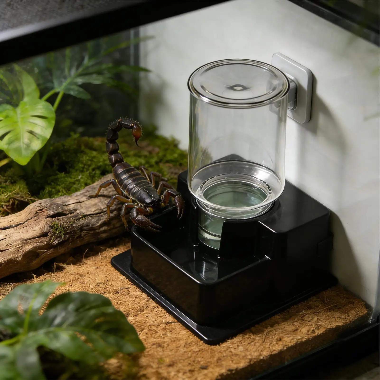 Anti-slip Base Reptiles Water Feeder Detachable Plastic Reptile Water Dispenser Stable Turtle Water Bowl For Snakes Tortoise thumbnail 2