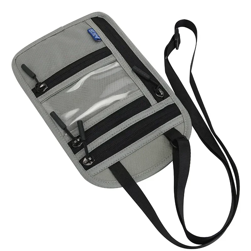 RFID Blocking Passport Wallet Holder Family Travel Phone Neck Pouch with Strap Zipper Id Bank Credit Cardholder Slim Wallets thumbnail 3