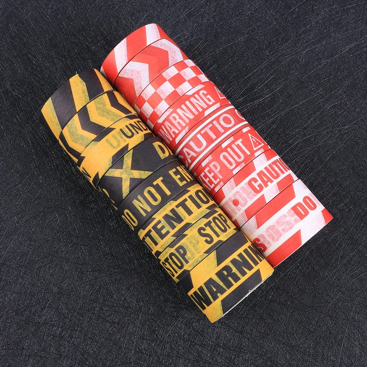 16 Rolls Caution Warning Washi Tape Safety Pattern Decorative Sticker For DIY Crafts Journal Planner Scrapbooking Stationery thumbnail 5