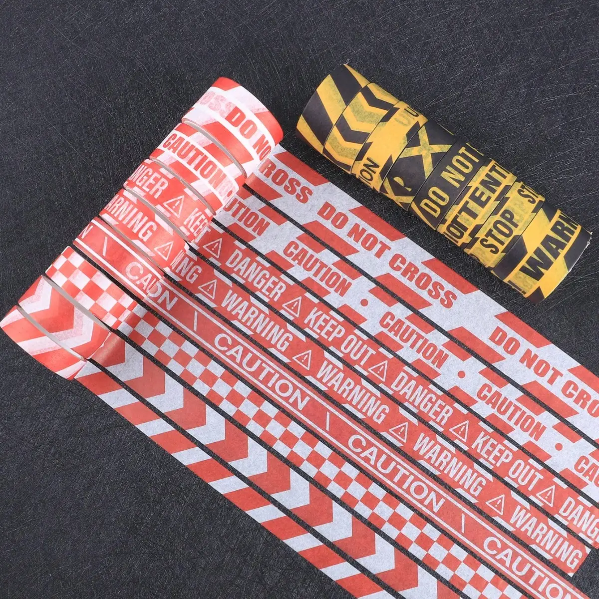 16 Rolls Caution Warning Washi Tape Safety Pattern Decorative Sticker For DIY Crafts Journal Planner Scrapbooking Stationery thumbnail 6