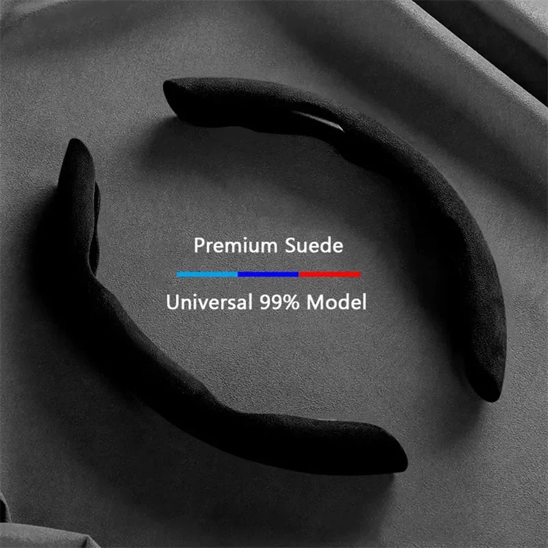 1pcs Suede Universal 38CM Car Steering Wheel Booster Cover Non-Slip Auto Interior Steer Protector Decoration Accessories-Brown thumbnail 4