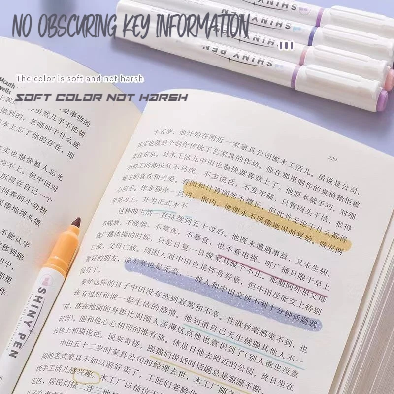 4 Colors Star Glitter Highlighters Shiny Scrapbook Doodle Pen Notebook Highlight Markers Pencil For School Stationery Supplies thumbnail 3