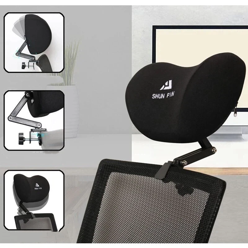 Office Computer Chair Headrest Easy Installation Without Drilling Memory Cotton Headrest Adjustable Height Pillow for Waist thumbnail 6