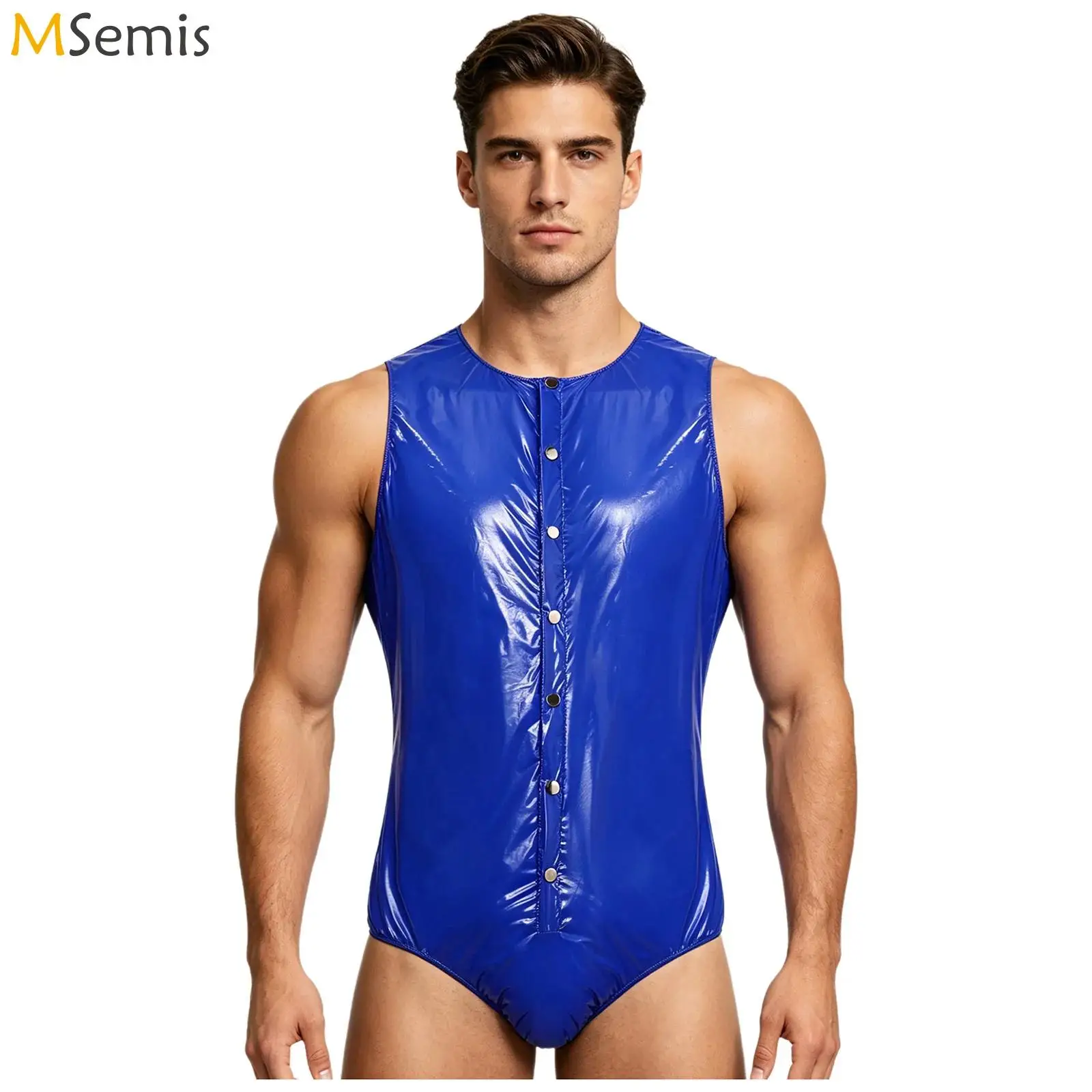 Mens Waterproof Bodysuit Swimwear Front Button Side Zippers Leotard Swimsuit One Piece Bathing Suit Leakproof Adaptive Clothing