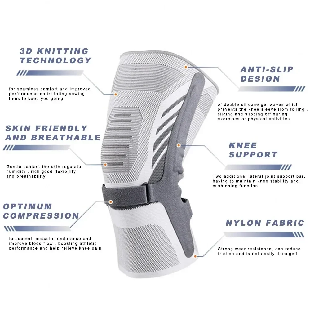 1PC Outdoor Sport Fitness Running Cycling Knee Support Brace Elastic Nylon Compression Knee Pad Sleeve for Basketball Volleyball thumbnail 6