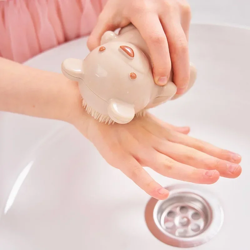 Baby Hair Brush Kid Hand Cleaning Brush Finger Nails Scrub Clean Brushes with Soft Bristle Cute Animal Children Care Accessories thumbnail 3