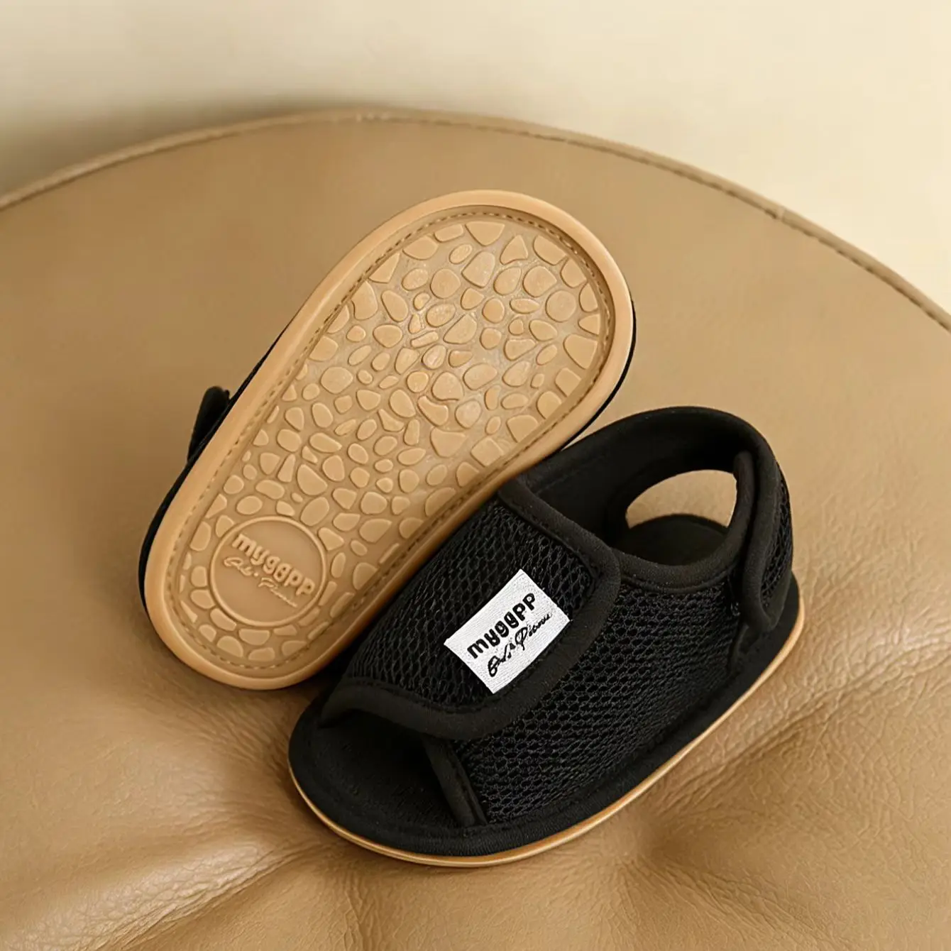 Baby boy sandals newborn anti slip soft rubber sole exposed toes outdoor leisure summer first walking shoes