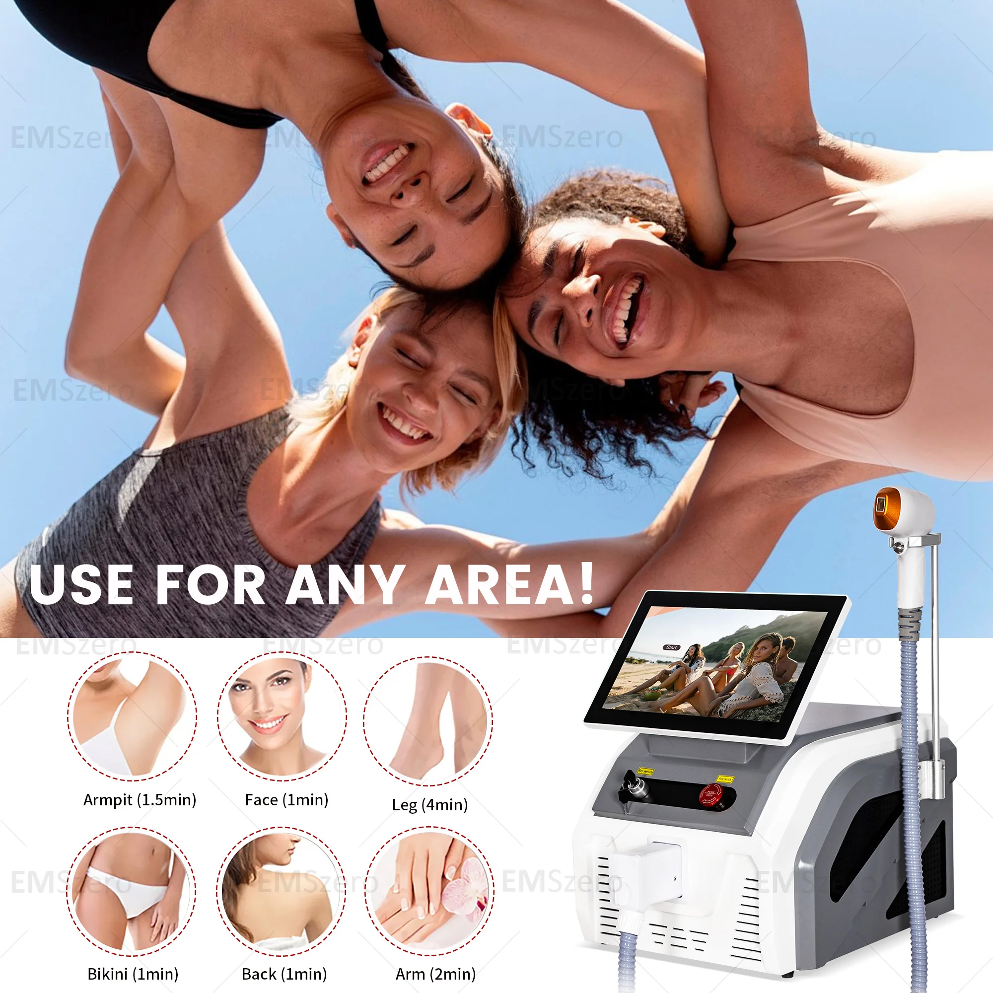 808nm Diode Hair Removal Machine 808 755 940 1064 Permanent Hair Remov Equipment Painless Body Epilator Device thumbnail 3