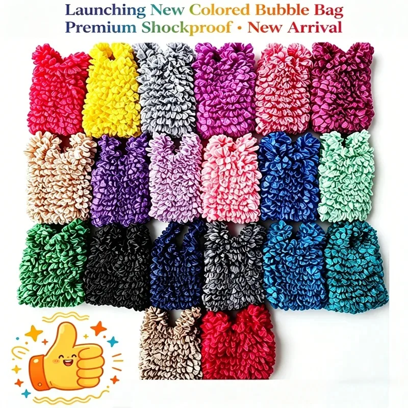 2PCS Stretch Fold Pleated Flexible Stretch Mini Shopping Cosmetic Bag Large Capacity Bubble Elastic Portable Handbag Storage Bag thumbnail 3