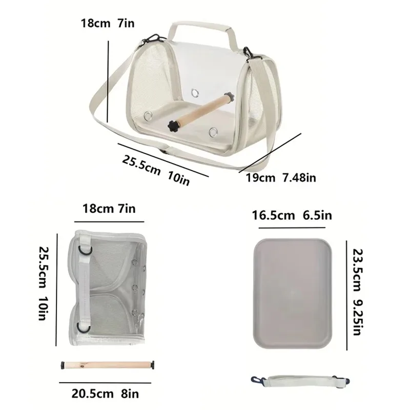 Portable Bird Travel Bag With Stand & Removable straps Breathable design Suitable for Small Pets and Birds Parrots Hamsters thumbnail 4