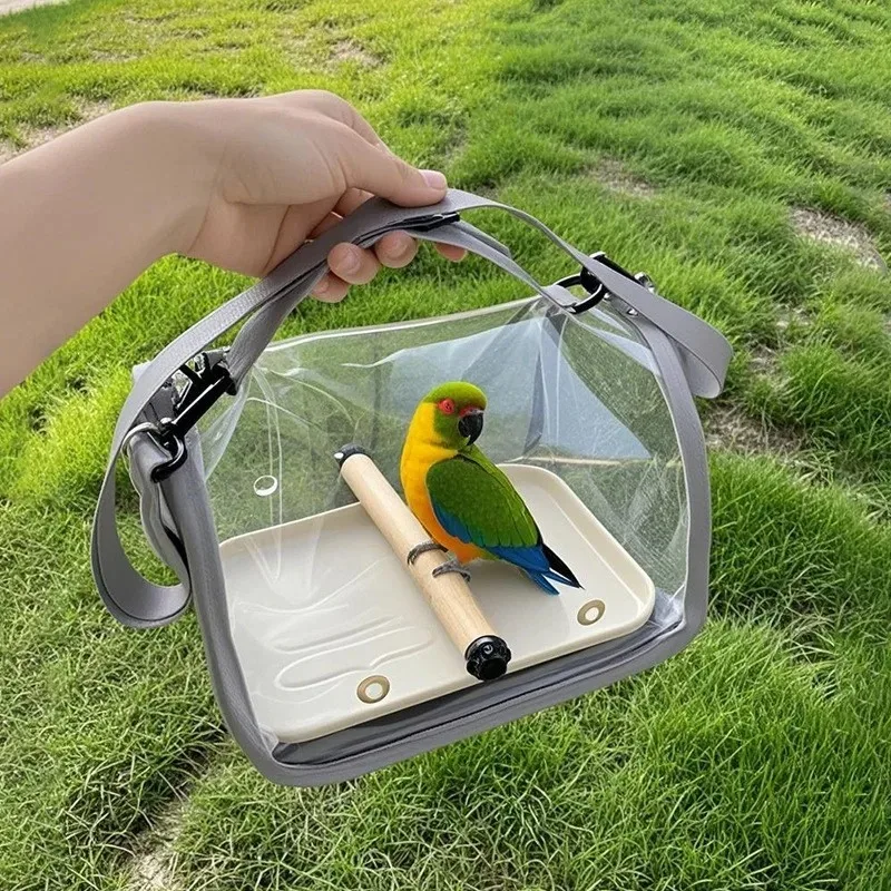 Portable Bird Travel Bag With Stand & Removable straps Breathable design Suitable for Small Pets and Birds Parrots Hamsters thumbnail 6