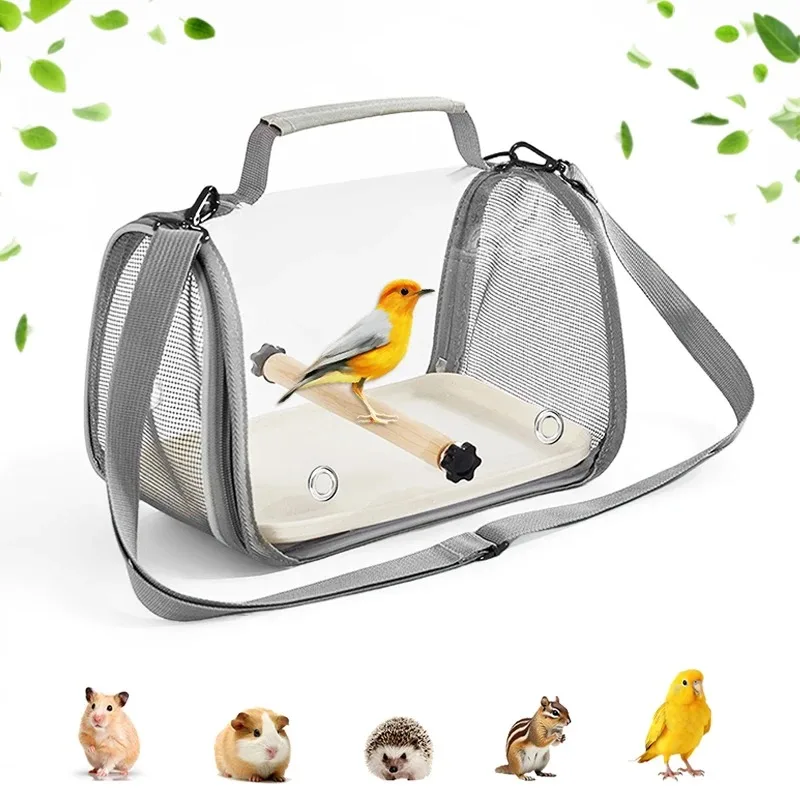 Portable Bird Travel Bag With Stand & Removable straps Breathable design Suitable for Small Pets and Birds Parrots Hamsters thumbnail 2