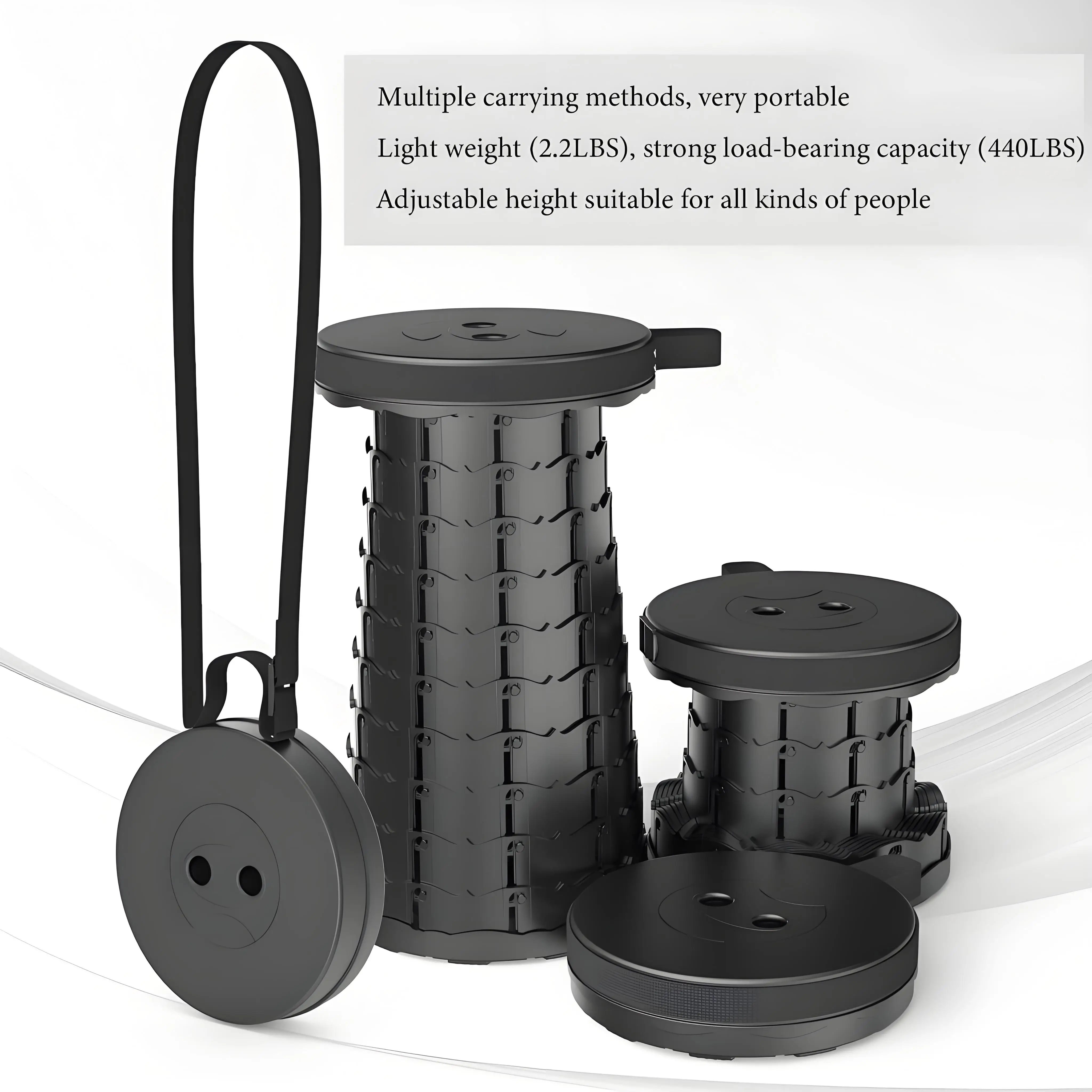 Collapsible Compact Stool Load Bearing Portable Camping Seat Ultra Light Hiking Fishing Outdoor Activities Bus Subway Commuting thumbnail 2