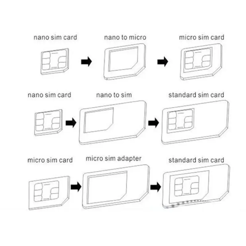 Universal 4 in 1 Micro Nano SIM Card Adapter 4 In 1 SIM Convert Kit With Sim Card Needle For iPhone Huawei Xiaomi Mobile Phone thumbnail 6