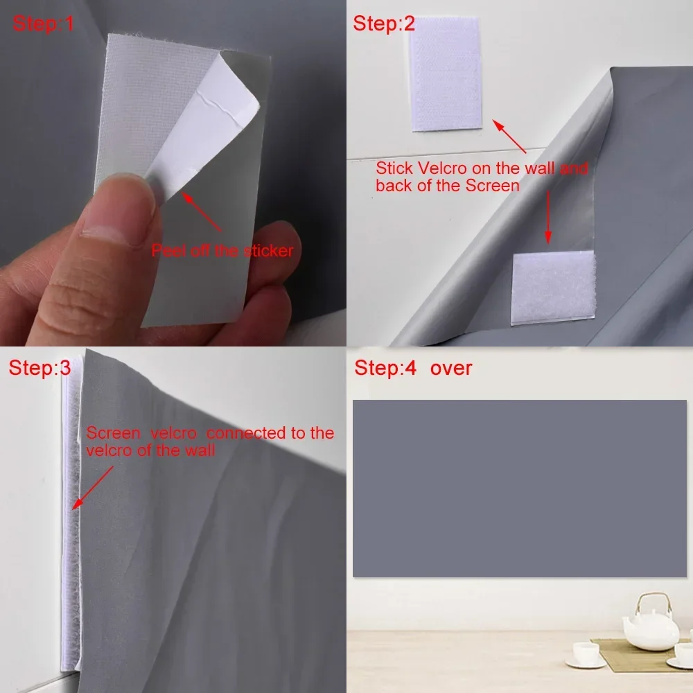 High Brightness Reflective HD Foldable Projector Screen 60 100 120Inch 16:9 Cloth Projection Screen Home Projector Curtain thumbnail 3