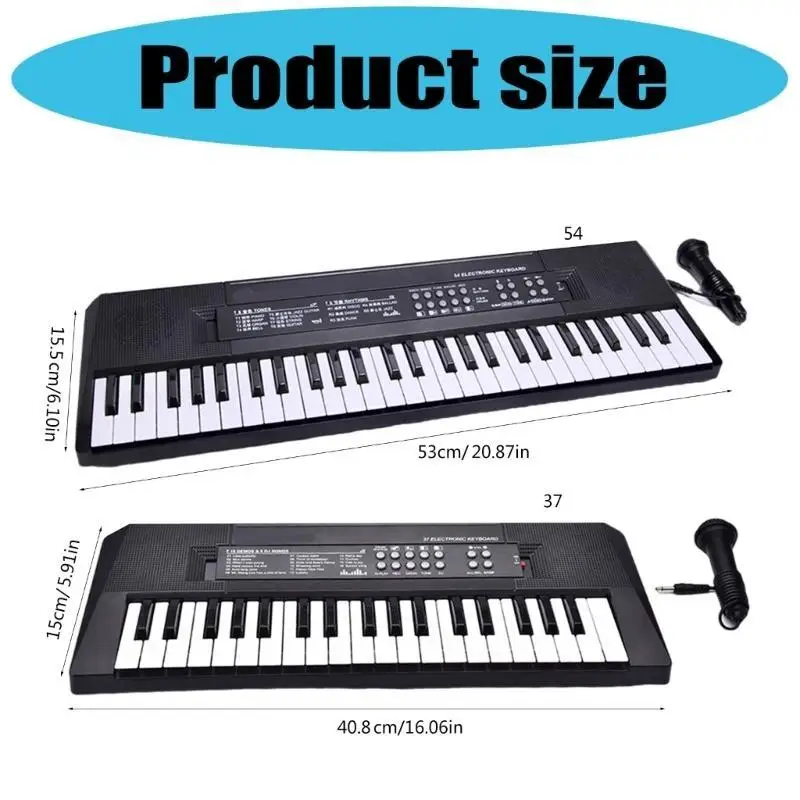 652F 37/54 Keyboard Piano with Microphone Portable Electronic Digital Piano thumbnail 6