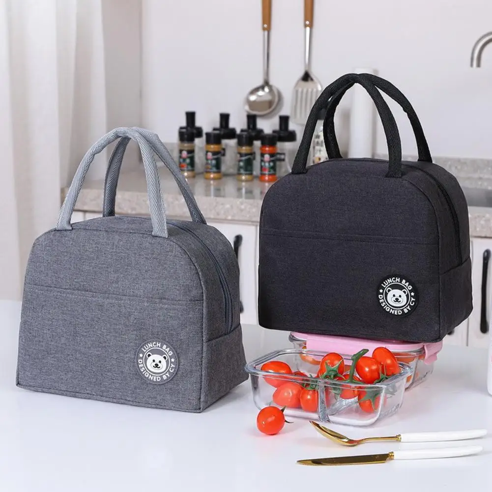 Insulated Lunch Bag Oxford Cloth Thermal Cooler Bag Waterproof Portable Picnic Food Storage Lunch Box Handbag Women Kids thumbnail 4