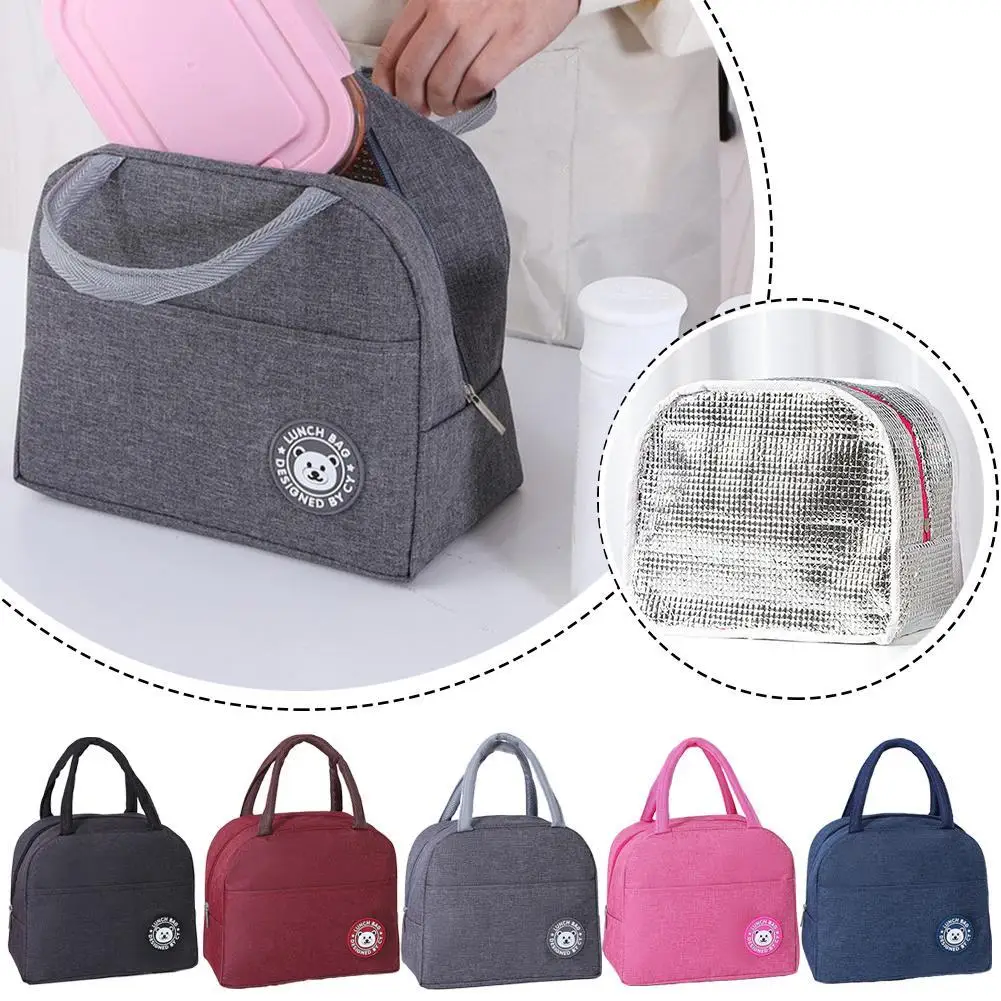 Insulated Lunch Bag Oxford Cloth Thermal Cooler Bag Waterproof Portable Picnic Food Storage Lunch Box Handbag Women Kids thumbnail 3