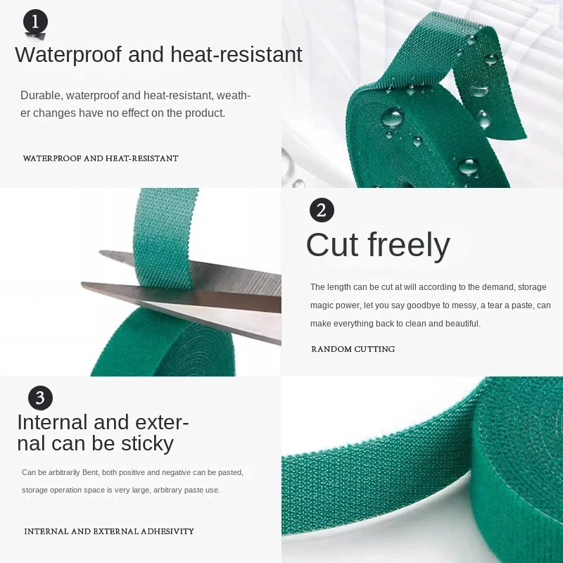 10m Reusable Nylon Plant Ties Green Garden Plant Bandage Cable Ties Self Adhesive Plant Fastener Tape for Plants Garden Home thumbnail 5
