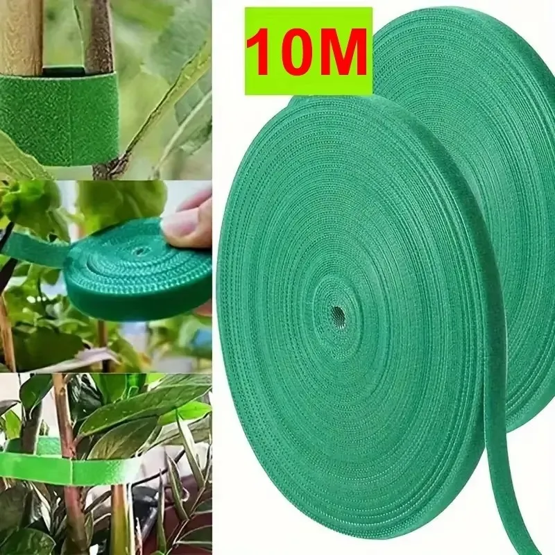 10m Reusable Nylon Plant Ties Green Garden Plant Bandage Cable Ties Self Adhesive Plant Fastener Tape for Plants Garden Home thumbnail 2