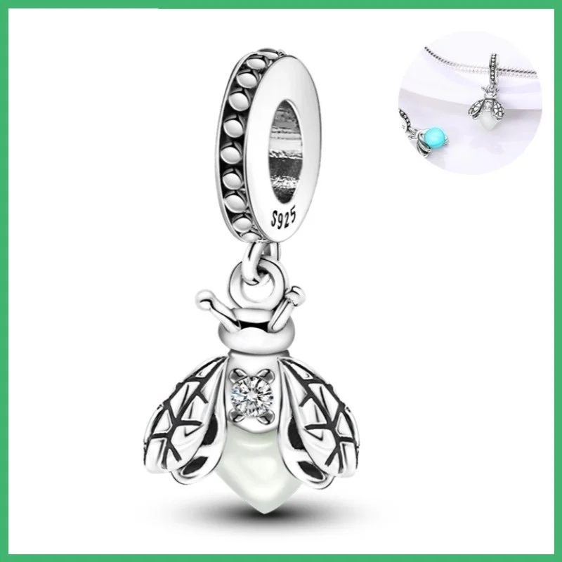 925 Sterling Silver Slippers Clover Charms Pendant with Cubic Zirconia,Fit DIY bracelet necklace Gift for Her,Colgante Plata thumbnail 6