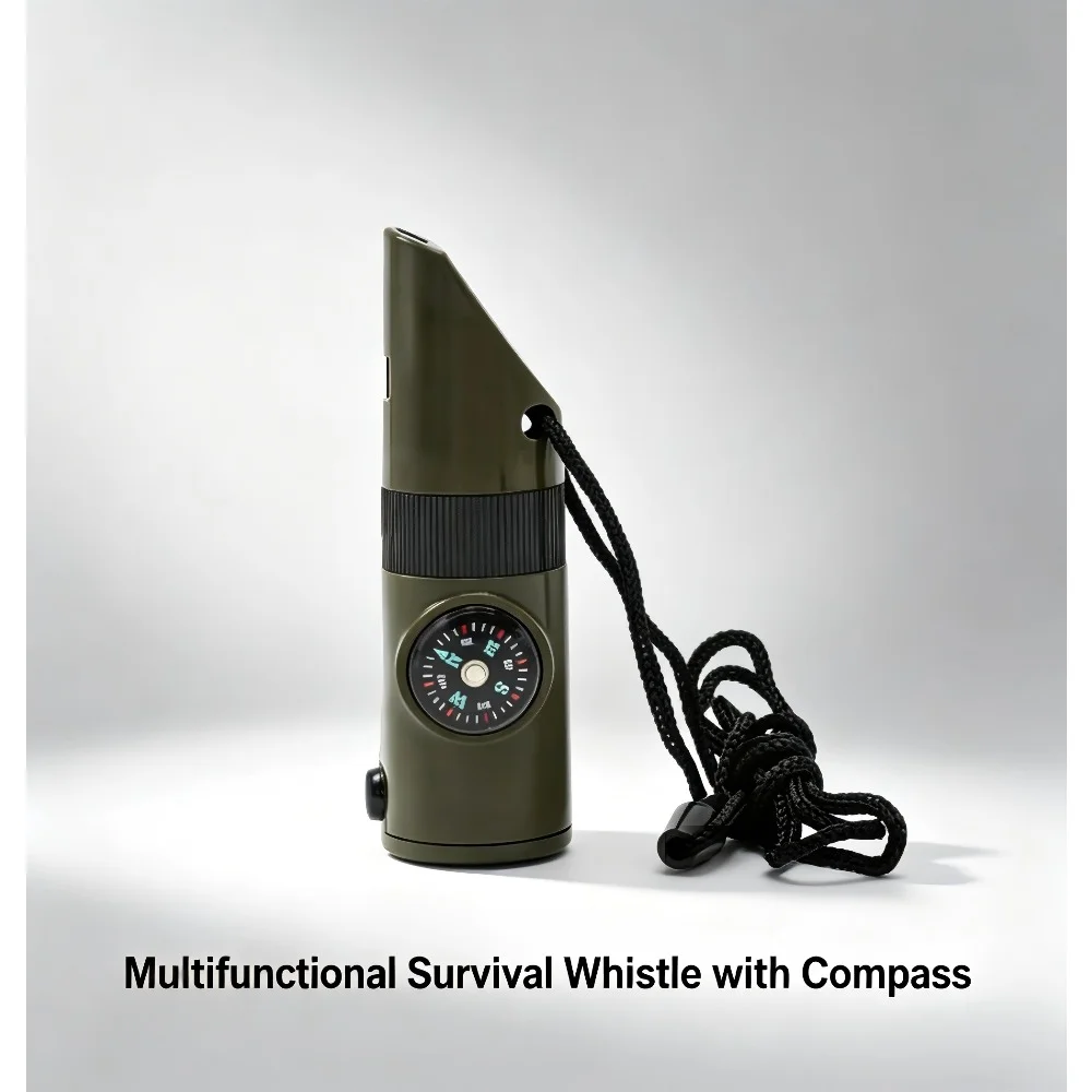 Multifunctional Camping Survival Whistle with Compass, Outdoor Hiking Emergency Safety Tool thumbnail 3