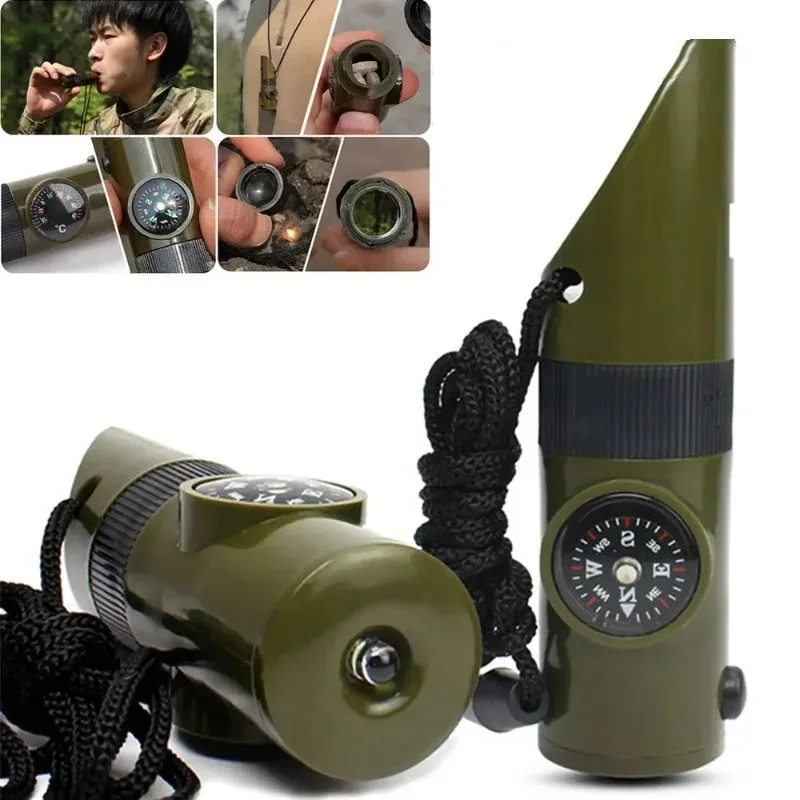 Multifunctional Camping Survival Whistle with Compass, Outdoor Hiking Emergency Safety Tool thumbnail 2