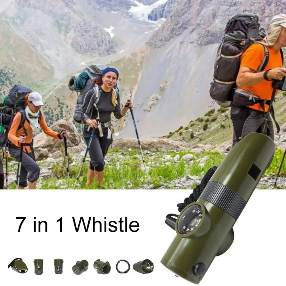 Multifunctional Camping Survival Whistle with Compass, Outdoor Hiking Emergency Safety Tool thumbnail 5