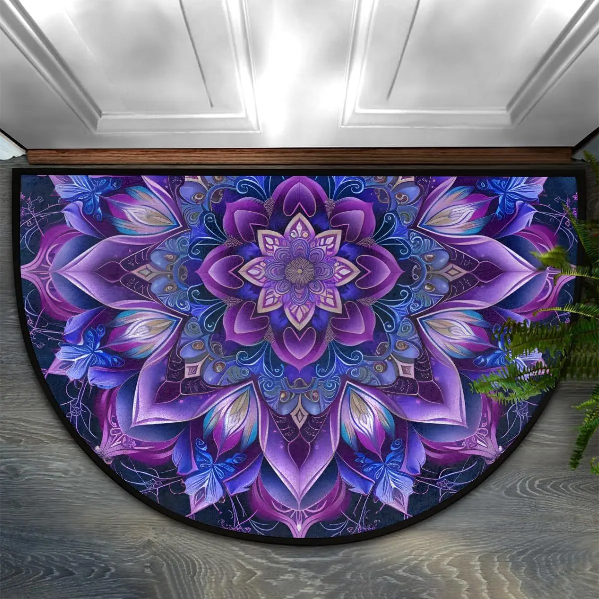 Door Mat Entrance Semi-Circular Doormat Non-Slip &Wear-Resistant Indoor/Outdoor Entrance Mat Courtyard & Balcony Rug Home Decor thumbnail 5