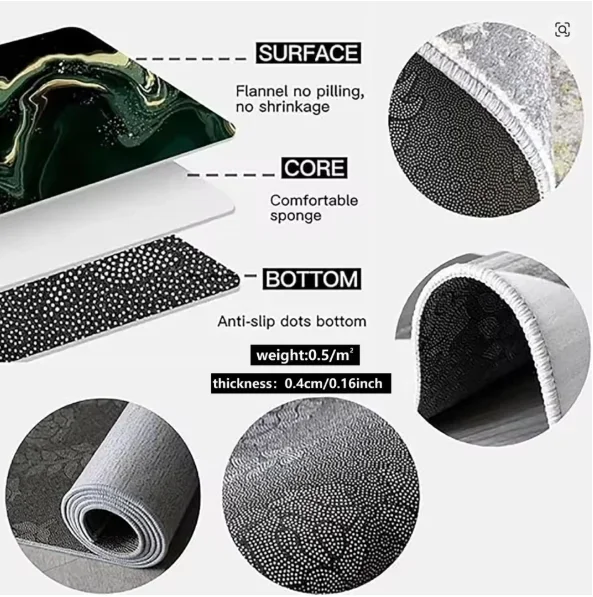 Door Mat Entrance Semi-Circular Doormat Non-Slip &Wear-Resistant Indoor/Outdoor Entrance Mat Courtyard & Balcony Rug Home Decor thumbnail 3