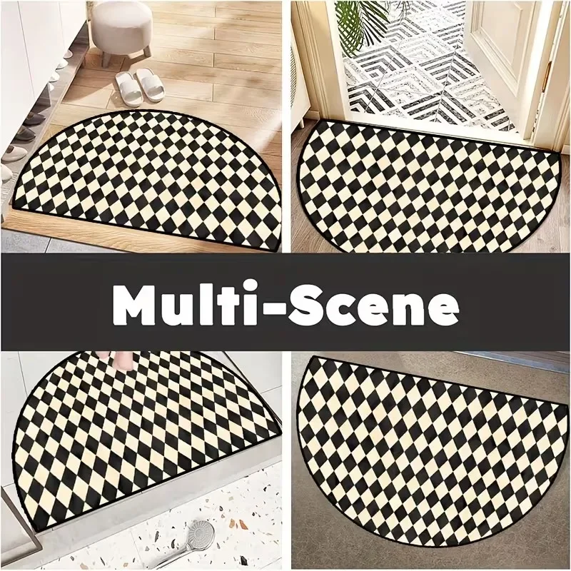 Door Mat Entrance Semi-Circular Doormat Non-Slip &Wear-Resistant Indoor/Outdoor Entrance Mat Courtyard & Balcony Rug Home Decor thumbnail 4