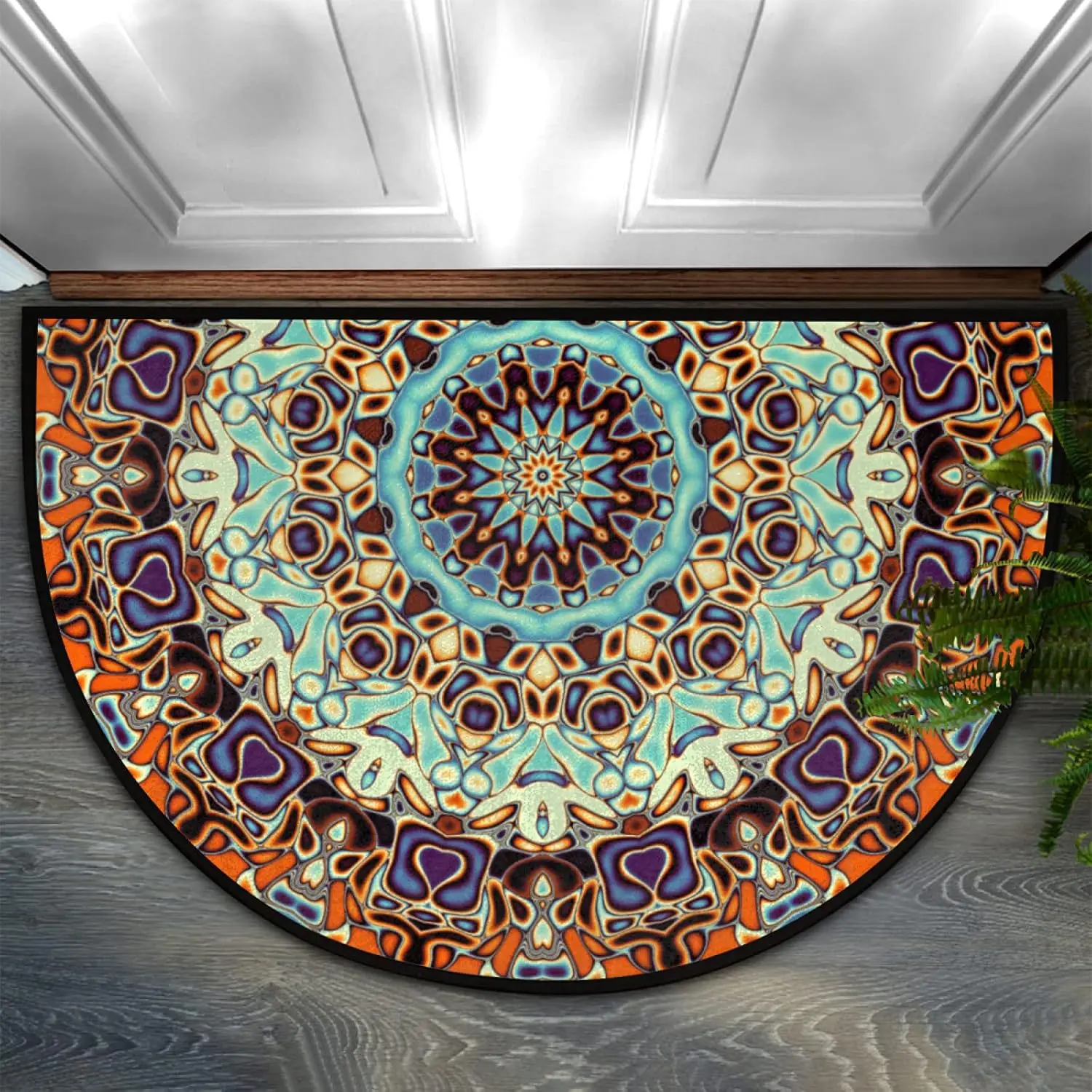 Door Mat Entrance Semi-Circular Doormat Non-Slip &Wear-Resistant Indoor/Outdoor Entrance Mat Courtyard & Balcony Rug Home Decor thumbnail 6