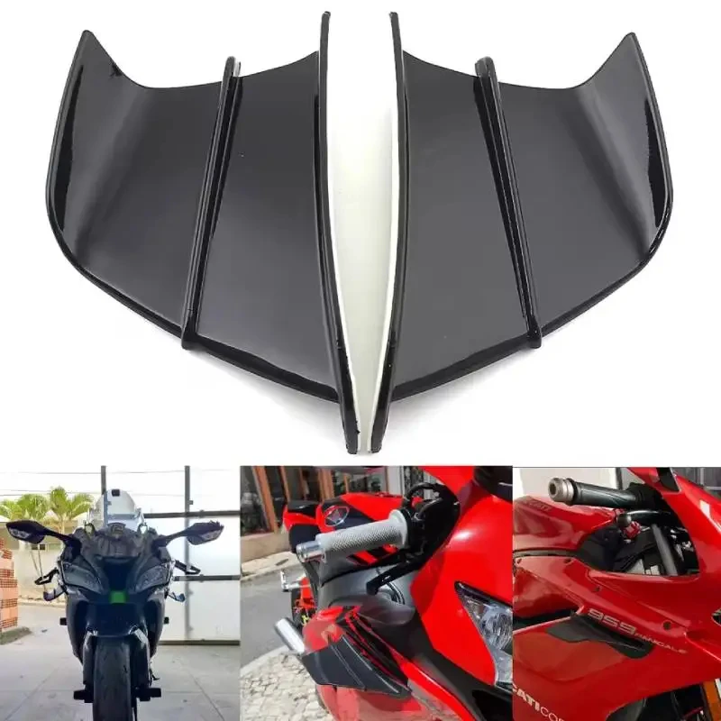 1 Pair Universal Motorcycle Aerodynamic Winglet Spoiler Side Wing Kit For Kawasaki Ninja Yamaha YZF R1 R6 R25 R7 R3 BMW S1000RR thumbnail 2