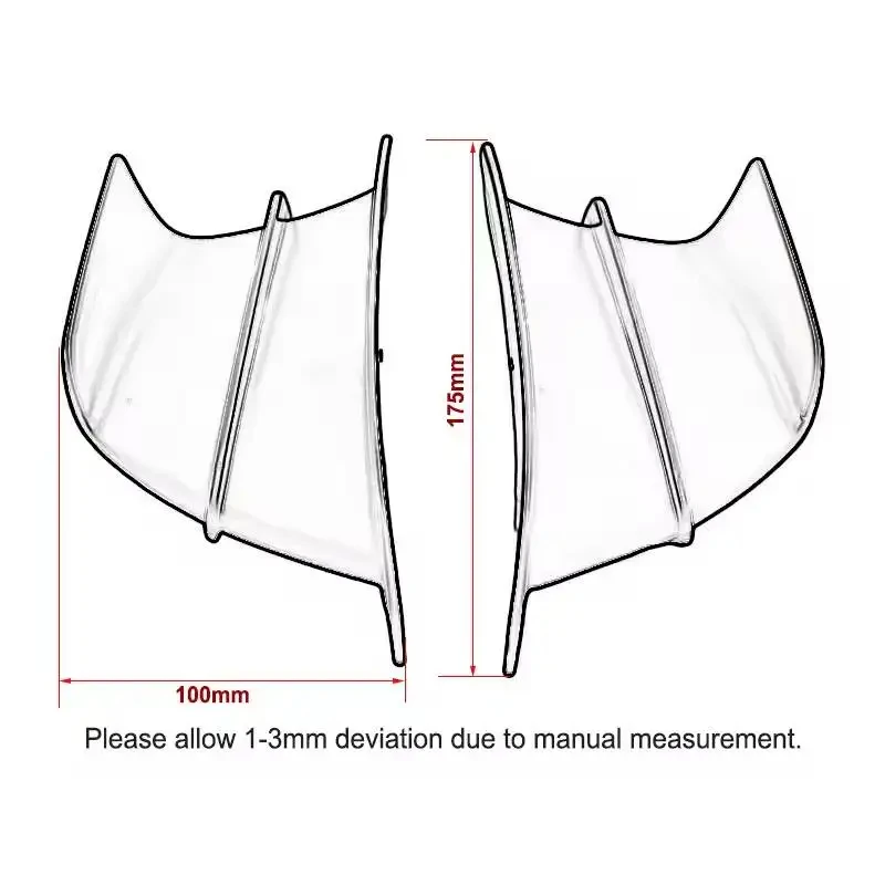 1 Pair Universal Motorcycle Aerodynamic Winglet Spoiler Side Wing Kit For Kawasaki Ninja Yamaha YZF R1 R6 R25 R7 R3 BMW S1000RR thumbnail 6